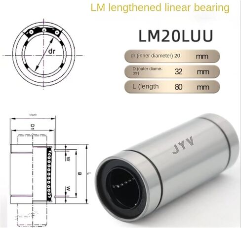 2/5pcs Optical axis Linear Motion Bearing Extension LM6LUU LM8LUU LM10LUU 12 13 16 20 25 30 35 40 50LUU Sliding(LM20LUU 20x32x80,5PCS) in Saudi Arabia