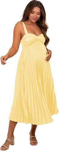 V Neck Satin Dress Maternity Long Bow Midi Dresses Pleated Vestido De Maternidad DI266 in Saudi Arabia