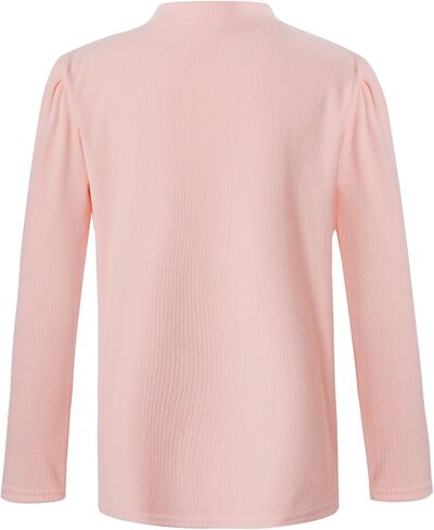 Aislor Kids Girls Lace Trim طبقة مضلعة القميص الحراري النحيف تناسب القمصان طويلة الأكمام طبقة طبقة قمم تي شيرت تي شيرت. in Kuwait