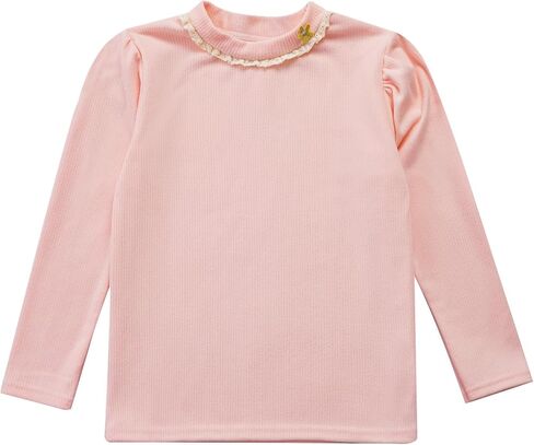 Aislor Kids Girls Lace Trim طبقة مضلعة القميص الحراري النحيف تناسب القمصان طويلة الأكمام طبقة طبقة قمم تي شيرت تي شيرت. in Kuwait