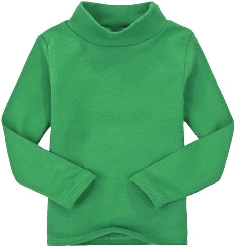 Little Girl Boys Solid Turtleneck T-Shirt Toddler Basic Undershirts Kid Cotton Long Sleeve Pullover Blouse Top Tee in Kuwait