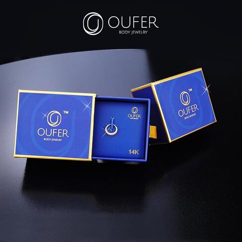 OUFER 20G Hoop Nose Ring, 14K Solid Gold Double Rows Nose Piercings, Shining Diamond Nose Ring, Cartilage Helix Tragus Earring Hoop For Women And Men in Saudi Arabia