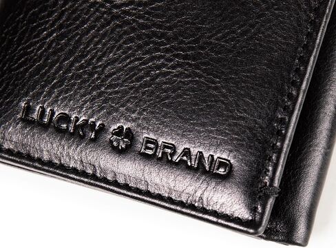 لاكي براند محفظة جلدية ناعمة ثلاثية الطي للرجال مع بطانة حجب تقنية تحديد الهوية بموجات الراديو، 6 فتحات للبطاقات، اسود، مقاس واحد, أسود, لاكي براند محفظة جلدية ناعمة ثلاثية الطي للرجال - مع بطانة حجب in Saudi Arabia