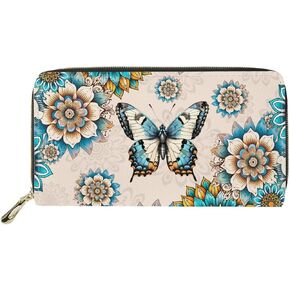 INSTANTARTS British Flag Patriotic PU Leather Wallets for Women Zip Around Clutch Purse Large Capacity Coin Pouch Card Money Organizer