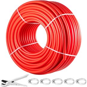 VEVOR PEX Pipe, 1 Inch x 500 FT PEX Tubing, Non Oxygen Barrier Red -B Pipe, Flexible Water Line for RV Sewer Hose, Plumbing, Radiant Heating