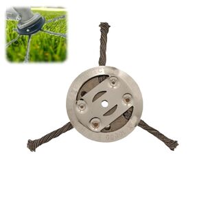 Trimmer Head, 6 Inch Steel Wire Brush Cutter Trimmer Head, Lithium Battery Wire Weeding Blade, Accessories Twist Weeding Disc Wheel, Weed Replacement Blade Head (Sliver, 6IN, 1, 6 Steel Wires)