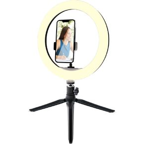 Monster 12" LED Ring Light Smartphone Mount, for Live Steaming, TikTok, Instagram, 10 Brightness Settings/3 Multi-White Modes, Tripod Included/Flexible Gooseneck Mount, USB-Powered with 6ft Cable