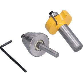 Garosa 1/2in Shank Router Bit with 6 Bearings, Adjustable Slot Cutter for Multiple Depths - Smooth Cutting Surfaces, Suitable for Various Woodworking Projects