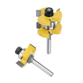 1/2in Shank Tongue and Groove Cutter Router Bit Set Woodworking Cutter Tool Kit, 2Pcs