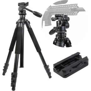 Aluminum Rifle Tripod Shooting Stick Gun Rest Stand Compatible with Picatinny Handguards for Hunting & Shooting Max Load 33lbs, 19-71 Inches