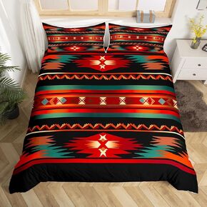 jejeloiu Boho Aztec Comforter Cover Toddler Kids Hot Pink Farmhouse Western Exotic Style Bedding Set for Boys Girls Teens Tribal Native American Indian Duvet Cover Room Decor（No Comforter