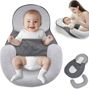 Baby Feeding Pillow for Newborn, Baby Lounger Pillow, Reflux Breastfeeding Nursing Pillow for Reduces Infant Spit-Up, Bottle Feeding