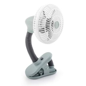 O2COOL 4 Inch Clip On Stroller Fan, Portable Battery Operated for Outdoor, Car Seat and Baby Crib. Flexible Neck and Adjustable Head for Multi-directional Cooling (Grey)