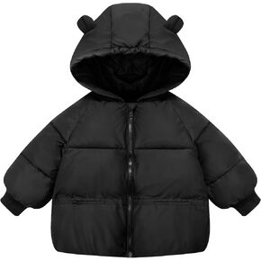 Happy Cherry Toddler Boys Girls Winter Coats Lightweight Puffer Jacket Long Sleeve Hooded Down Coat Outerwear