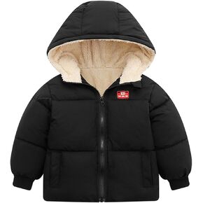 Toddler Baby Fleece Down Coat Padded Hooded Snowsuit Infant Full Zipper Winter Outerwear Ski Clothes Snowsuit for Girls
