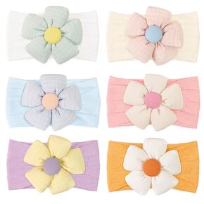 Céllot Baby Flower Beadblings Baby Girls Flower Bows Nylon Head Wear Associaty for Judborn Infant Choildlers