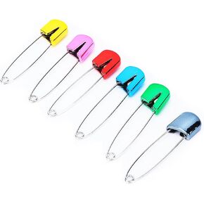Diaper Pins, Large Colored Safety Pins, Stainless Steel Safety Locking Baby Cloth Diaper Nappy Pins (#1)