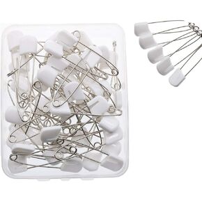 50PCS Kids Pins Plastic Head Baby Safety Pins Safety Hold Clip Locking Infant Cloth Diaper(White), D)white(50pcs)
