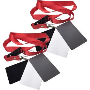 Gadpiparty Professional Photography Tools 2pcs White Balance Card Lanyard Neck Strap