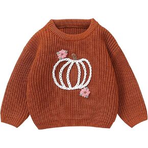 Toddler Boy Undershirts Boys Girls Fall and Winter Infant Halloween Handmade Three Pumpkin Boys Long