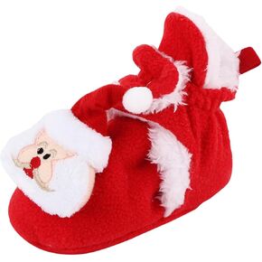 Baby Winter Shoes Infant Christmas Booties Soft Baby Santa Winter Warm Slippers Fur Lined Snow Boots Kids Shoes