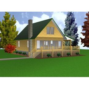 Easy Cabin Designs 24x32 Cabin w/Loft Plans Package, Blueprints & Material List