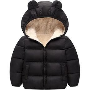 ToddlBy Toddler Baby Boys Girls Winter Down Coats Kids Lightweight Puffer Jacket with Bear Ears Hoods Infant