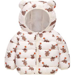 Baby Winter Down With Bear Ear Hooded Toddler Boys Girls Cute Rabbit Pattern Light Puffer Infant Jackets Coat