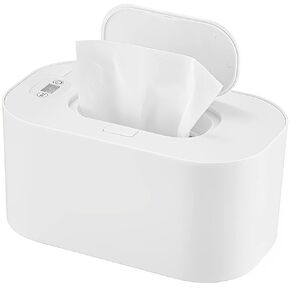 USB Baby Wipe أكثر دفئًا ، موزع مناديل الأطفال الرطبة ، ومسح الطفل المحمولة أكثر دفئًا لسيارة السفر الرئيسية ، وموزع مصغرة كبيرة الأطفال (أبيض)