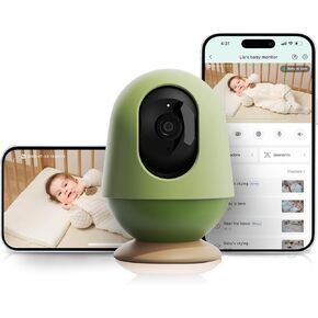 AI-Powered WiFi Baby Monitor with HD Camera & Audio - Auto Tracking, Cry & Sleep Detection, 3K Ultra HD Video, Moments Capture, Products do not Require Subscription Purchase