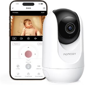 Momcozy Baby Monitor BM04 Camera Unit, Support APP Connection, Smart WiFi Baby Monitor with Camera and Audio, Real-Time Motion Alert, 1080P Monitor with Wall Mount, Easy to Pair (Compatible With BM04)