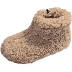 Baby Fleece Booties Unisex Cozy Soft Memory Foam Cute Warm Fuzzy House Slip On Booties Winter Girls Boots Size 6 Toddler