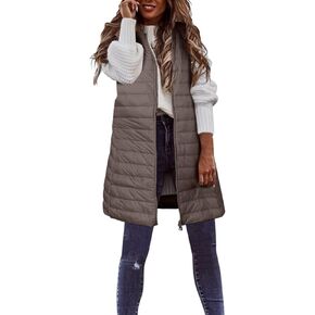 LCMTWX Red Puffer Vest Coat Vest With Hood Sleeveless Warm Down Coat With Pockets Quilted Vest Down Full-Zip Hooded Black