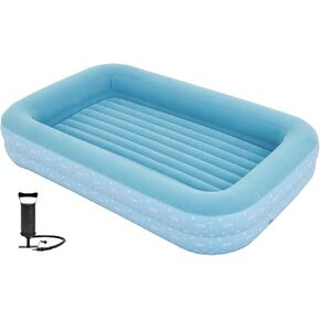 Dimar Garden Kids Air Air Air Seffleatable Thoudler Serving Bed مع جوانب ومضخة ، أزرق