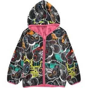 Toddler Fleece Jacket Boys Girls Hooded Zipper Pink Kids Warm Coat Hoodie Size 3-10T