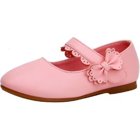 Baby Girls Dress Shoes Flower Girl Kids Mary Jane Ballet Flats Bow Wedding School Party Communion Shoes