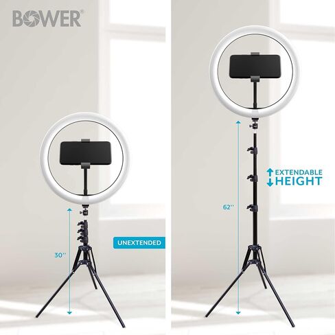 BOWER 12 "Studio Light USB Power Ball-Head Mount 62" Tripod 3 Colorse 10 مستويات السطوع في الخط البعيد (WA-SL12) in Kuwait