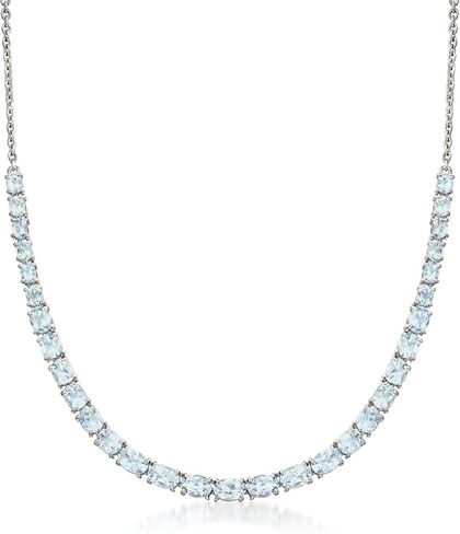 Ross-Simons 8.80 ct. t.w. Aquamarine Graduated Necklace in Sterling Silver. 16 inches in Saudi Arabia