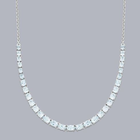 Ross-Simons 8.80 ct. t.w. Aquamarine Graduated Necklace in Sterling Silver. 16 inches in Saudi Arabia