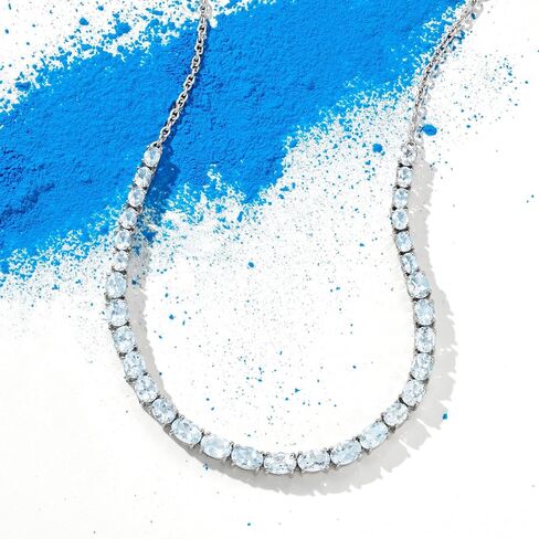 Ross-Simons 8.80 ct. t.w. Aquamarine Graduated Necklace in Sterling Silver. 16 inches in Saudi Arabia