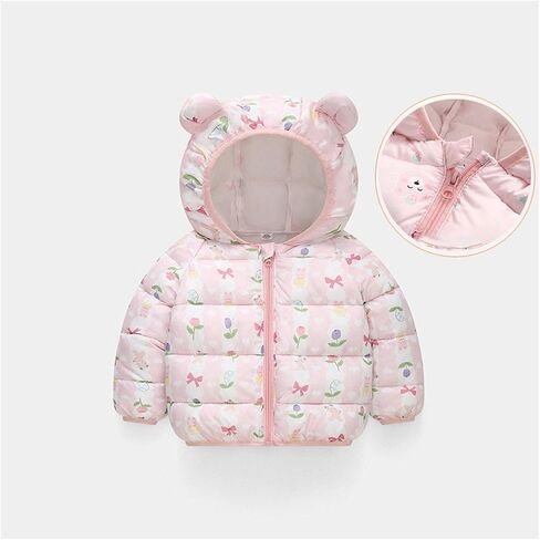 Winter Coats for Toddler Boys Girls Hooded Warm Down Jacket Outwear Fleec𝐞 Pockets Puffy Outfits Baby in Kuwait