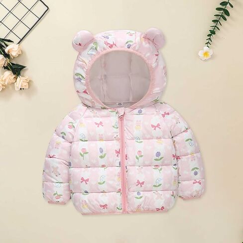 Winter Coats for Toddler Boys Girls Hooded Warm Down Jacket Outwear Fleec𝐞 Pockets Puffy Outfits Baby in Kuwait