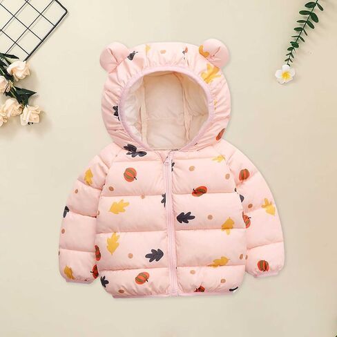 Winter Coats for Toddler Boys Girls Hooded Warm Down Jacket Outwear Fleec𝐞 Pockets Puffy Outfits Baby in Kuwait