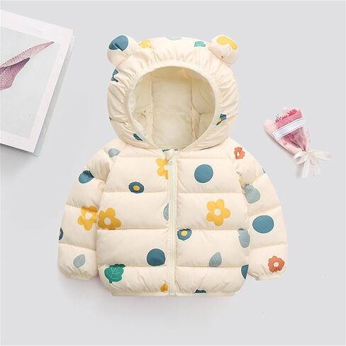 Winter Coats for Toddler Boys Girls Hooded Warm Down Jacket Outwear Fleec𝐞 Pockets Puffy Outfits Baby in Kuwait