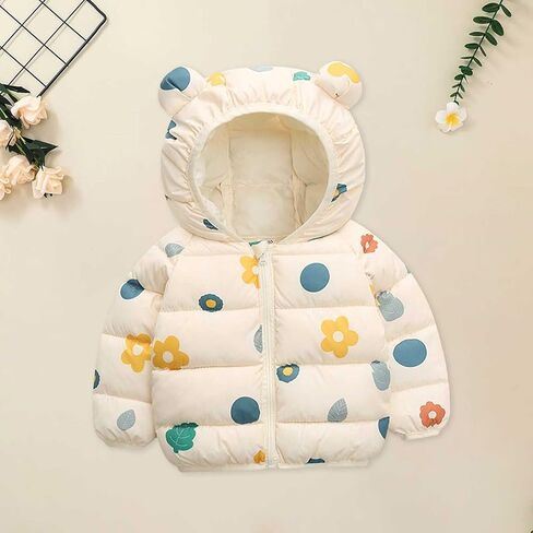 Winter Coats for Toddler Boys Girls Hooded Warm Down Jacket Outwear Fleec𝐞 Pockets Puffy Outfits Baby in Kuwait