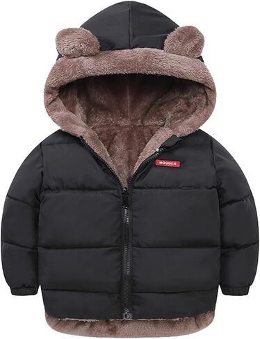 Winter Down Coats for Kids Baby Boys Girls Light Puffer Padded Jacket Bear Hoods Infant Outerwear 3D in Kuwait