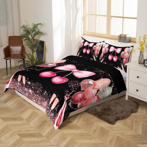 Erosebridal Kids Pink Princess Comforter Cover Dreamy Fairy Tales Castle Girls Toddler Bedding Set Cartoon Rainbow Duvet Cover for Teen Women Bedroom Decor,Magical Carriage Princess Bed Set in Saudi Arabia