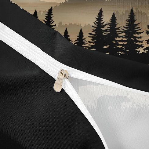 Erosebridal Wildlife Deer Bedding Set Toddler Rustic Cabin Comforter Cover for Boys Teen Men,Farmhouse Woodland Hunting Duvet Cover Country Wild Animal Bed Set Bedroom Decor 2 Pcs in Kuwait