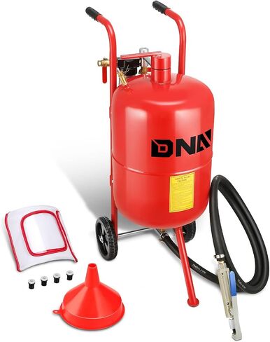 DNA MOTORING 10Gallon Sandblaster Air Sand Blaster Kit, Pot Sandblaster, 125PSI High Pressure Sand Blasting Machine for Special Surface Treatment, Stain Removal Paint, w/4 Ceramic Nozzles, TOOLS-00656 in Saudi Arabia