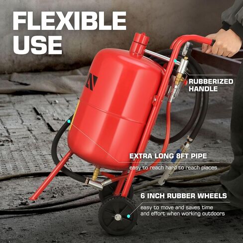 DNA MOTORING 10Gallon Sandblaster Air Sand Blaster Kit, Pot Sandblaster, 125PSI High Pressure Sand Blasting Machine for Special Surface Treatment, Stain Removal Paint, w/4 Ceramic Nozzles, TOOLS-00656 in Saudi Arabia